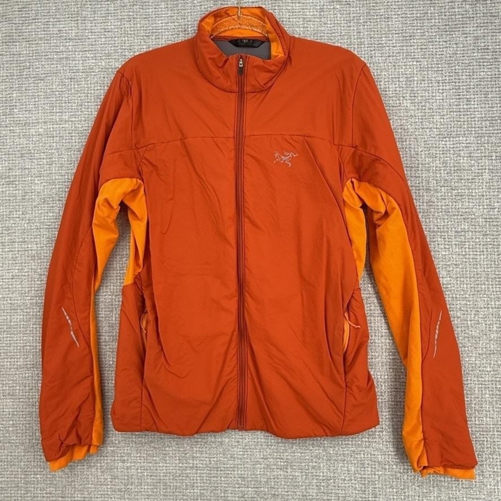 Arc'teryx Insulated Jacket Mens Medium Orange Full Zip Hiking Outdoor Trail